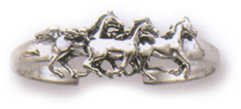Sterling Silver Running Horses Cuff (#BR751)