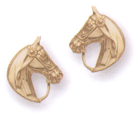  14KT Gold Saddlebred Horse Head Earrings