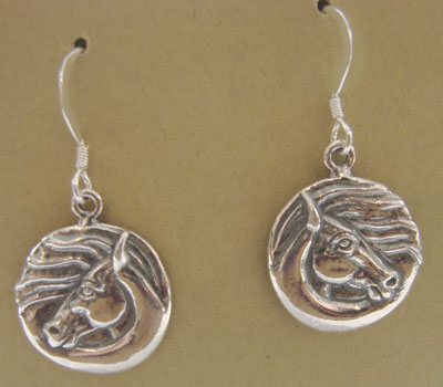 Sterling Silver Horse Circles Earrings