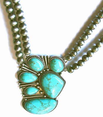 Turquoise with Beads Pendant