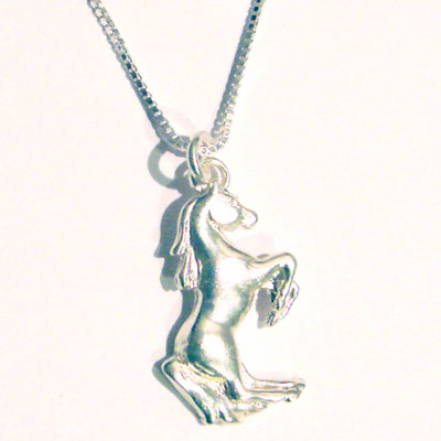 Sterling Silver Rearing Horse Pendant