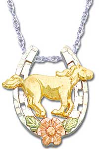 Sterling Silver/10KT Gold Horseshoe Pendant