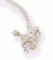 Sterling Silver Galloping Horse Pendant