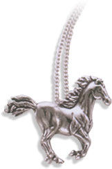 streling silver horse pendant