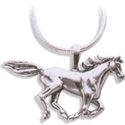 Sterling Silver Large Arabian Horse Pendant