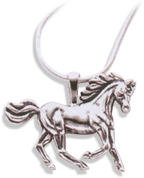 Sterling Silver Large Horse Pendant