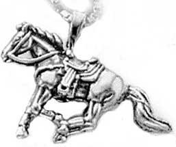 Sterling Silver Reining Horse Pendant