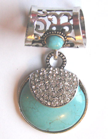 Turquoise Ball Scarf Ring