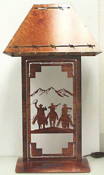 Cowboy Round Up Table Lamp