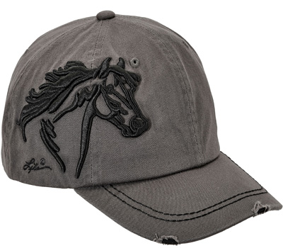 Embroidered Horsehead Cap / Grey