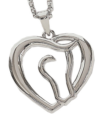Horsehead Heart Pendant
