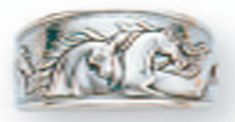 Sterling Silver Running Horses with 4 Flowing Manes Ring