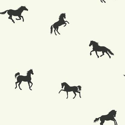 Wallpaper - Hooray For Horses Black