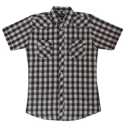 Men's Blk/Tan Plaid Short Sleeve Shirt