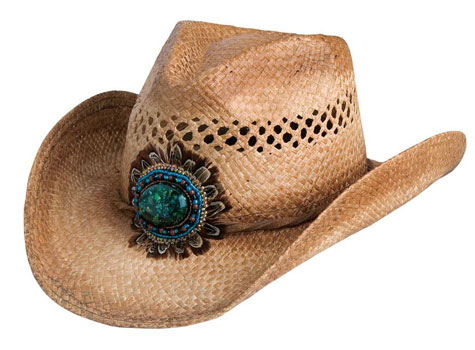 Navajo Bead and Feather Western Hat
