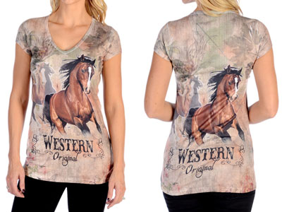 Western Horse Fitted T-shirt