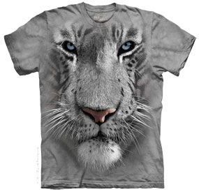 White Tiger Face T- Shirt 
