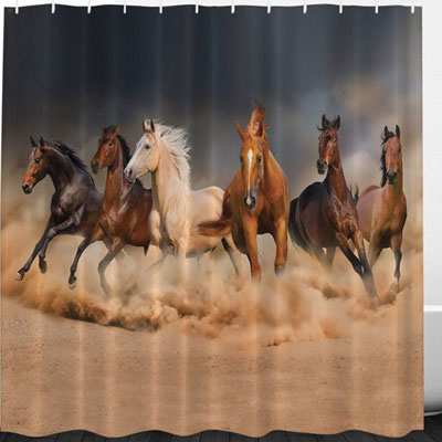 Horses Running Wild Curtain