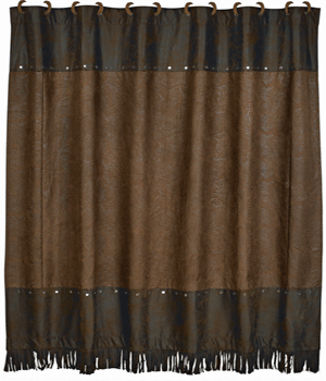 Tooled Leather Shower Curtain