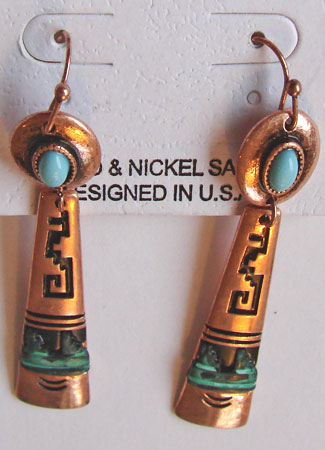 Aztec Dangle Hook Earrings