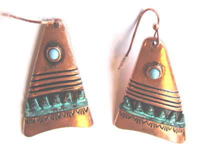 Copper/Turquoise Hook Earrings