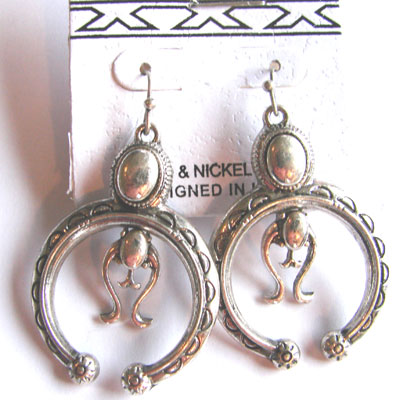 Silver Toned Squash Blossom Earrings