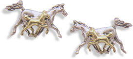 Sterling Silver & 14KT Gold Mare & Foal Earrings