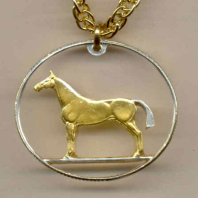 Irish 20 Pence Horse Pendant