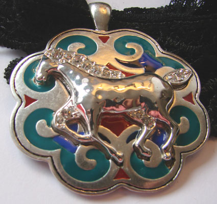 Horse Medallion Charm or Scarf Ring 