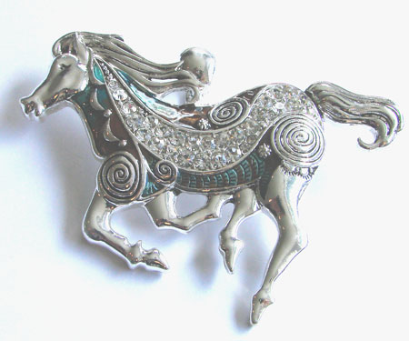 Running Horse Magnetic Scarf Charm 