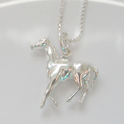 Sterling Silver Trotting Horse Pendant