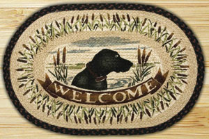 Black Lab Welcome Rug