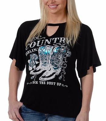  country Western Boots  Ladies T-Shirt 