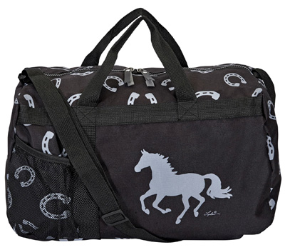 Running Horse/Horseshoes Duffle Bag Black