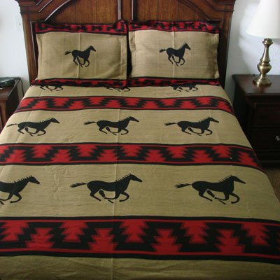 Running Horse Reversible Bedspread