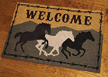 Running Horses Coir Doormat