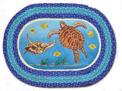 Sea Turtle Braided Rug