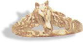 14KT Solid Gold Ring w/ Horse Head