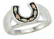 Black Hills Gold/Sterling Horseshoe Ring