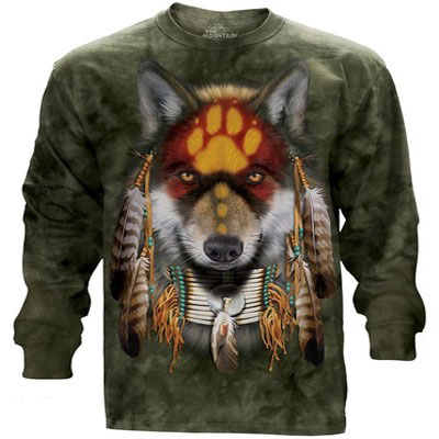 Native Wolf Spirit Long Sleeve T-Shirt