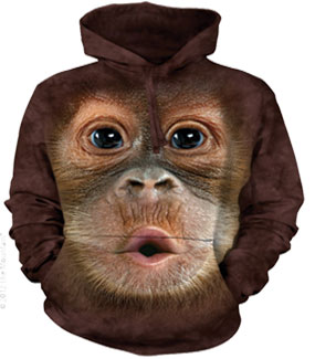 Orangutan face hoodie