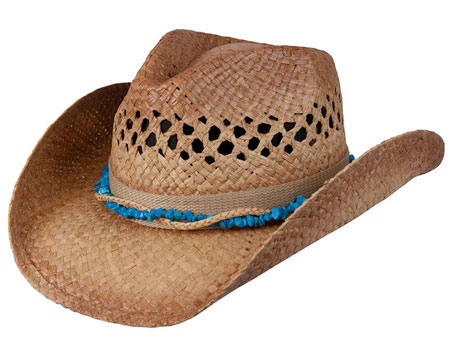 Stones and Leather Western Rafia Hat 